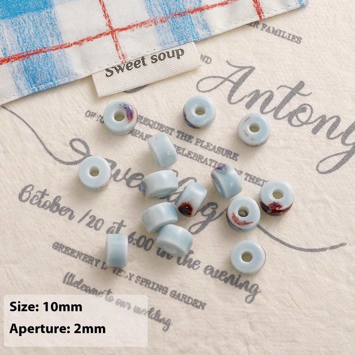 Blue Series Ceramic Bead Bracelets Necklace Ornament Handmade Material