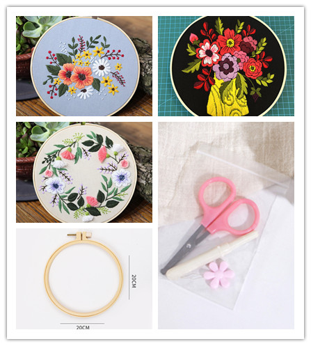 Handmade Diy Hanging Painting Three-dimensional Flower Sewing Kit