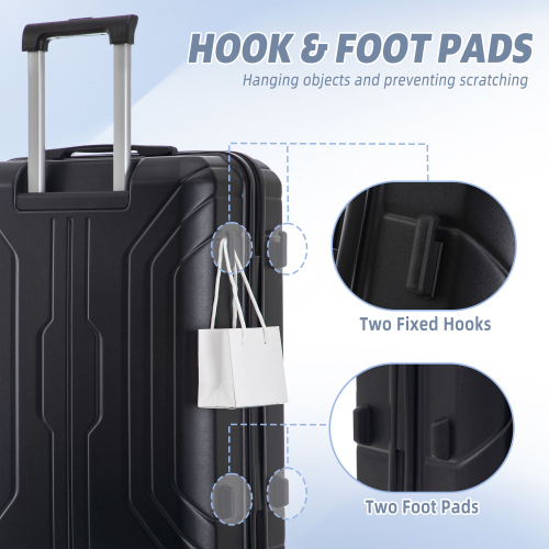 20 24 28 3 Pcs Set In ABS Spinner Wheel Luggage, Carry On Suitcase, Matching Color, TSA Combination Lock