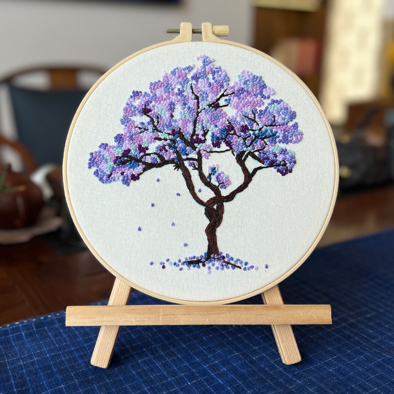 New English Beginner Embroidery Kit Tree Hanging Painting