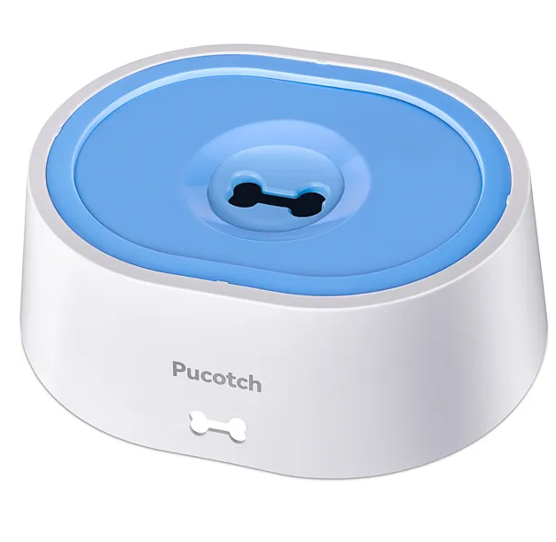 Dog Water Bowl No Spill 2L 70oz Spill Proof Dog Water Bowl Slow Water Feeder For Dogs