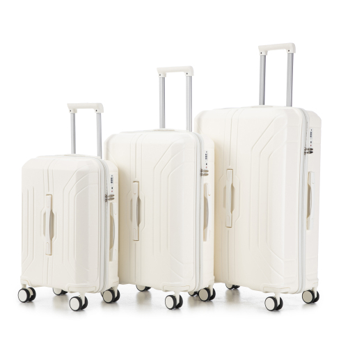 20 24 28 3 Pcs Set In ABS Spinner Wheel Luggage, Carry On Suitcase, Matching Color, TSA Combination Lock