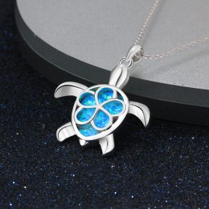 Cute Turtle OPAL Pendant Charm All-match Necklace