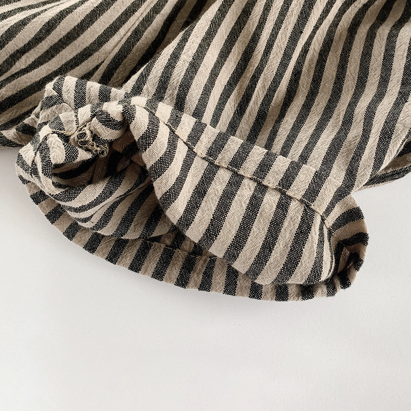 Summer Children's Cotton And Linen Vertical Striped Shorts