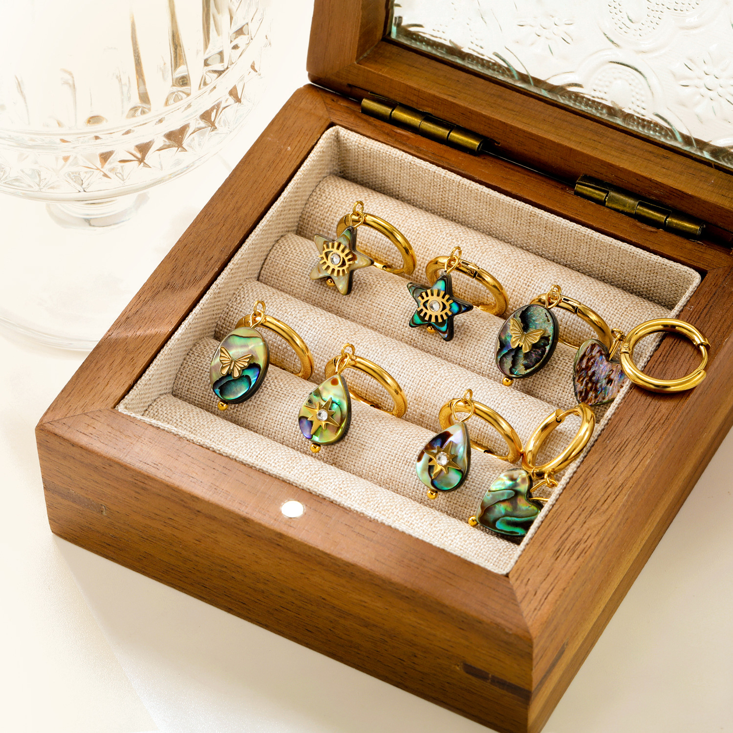 Creative Ear Studs Light Luxury Temperament Abalone Shell Earrings