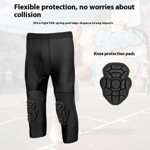 Basketball Tight Cropped Pants Knee Pad Integrated Anti-collision Leggings