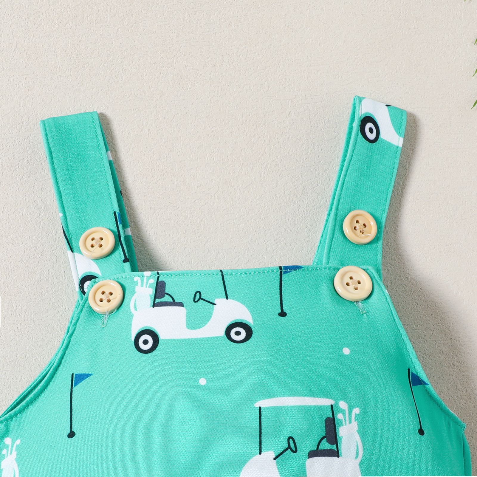 Baby Girl Print Sleeveless Strap Jumpsuit