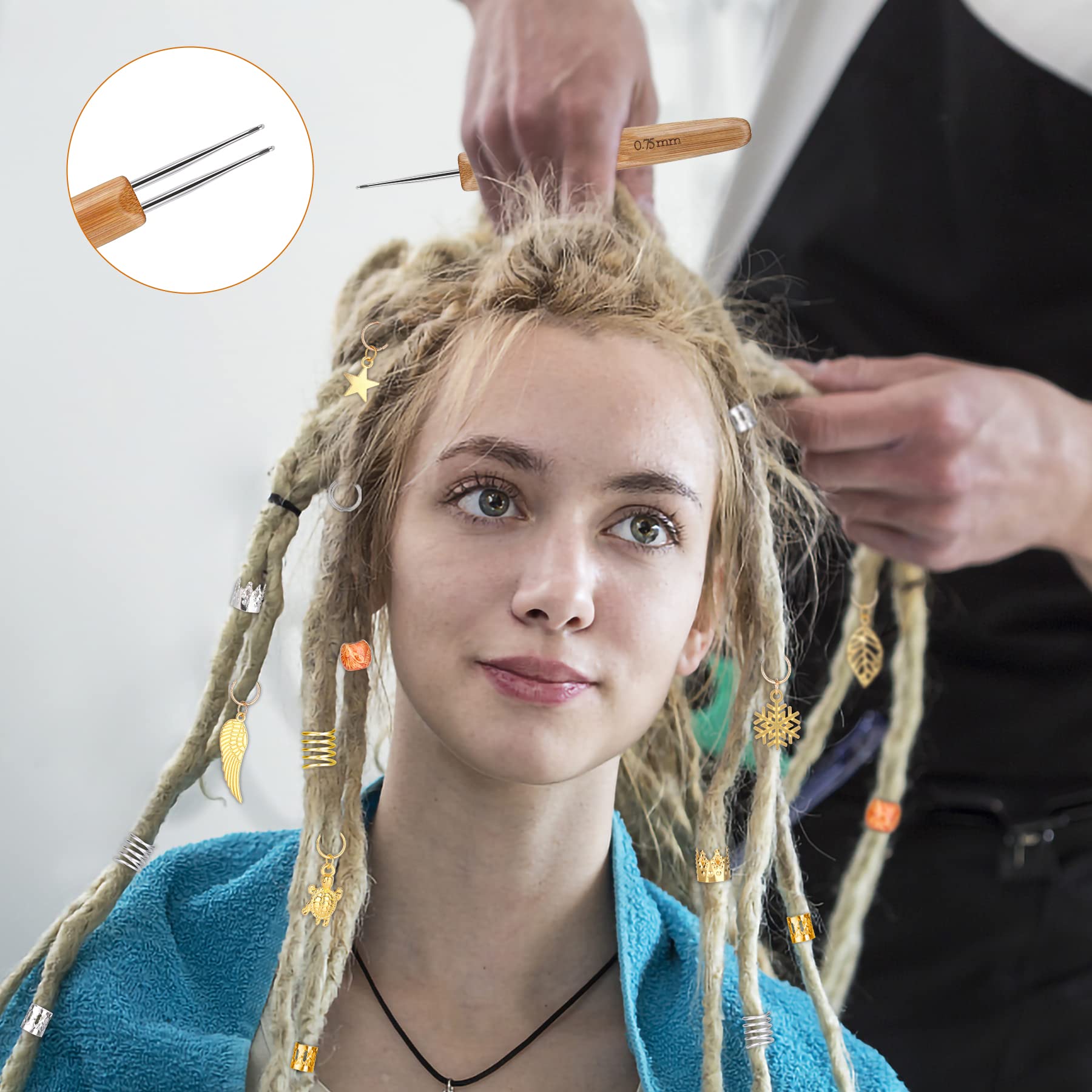 Pack Of 238 Dreadlocks Jewellery, Hair Rings, Hair Rings For Braids, With 3 Different Dreadlock Crochet Hooks, Metal, Gold, Silver, Braid Rings, Accessories For Braids Decoration,Amazon Is Banned