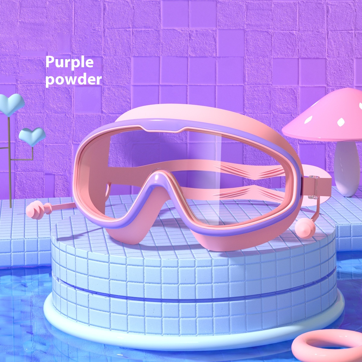 Goggles Large Frame Waterproof Non-fogging Swimming Glasses