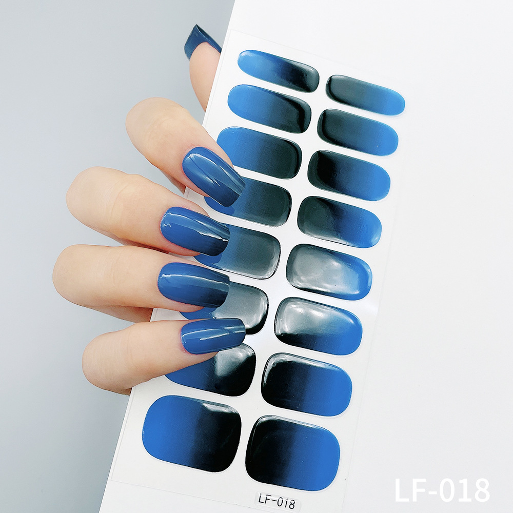 Manicure Full Stickers Solid Color 16 Small Stickers European And American Simple Nails
