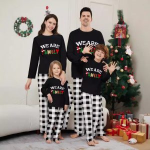 Long Sleeve Trousers Letter Printing Plaid Home Wear