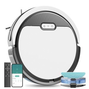 Robot Vacuum And Mop, 3 In 1 Combo Cleaner For Home With Pet Hair And Hard Floor, 5000Pa Suction, 120 Mins Run Time,Self-Charging,Super Thin Body