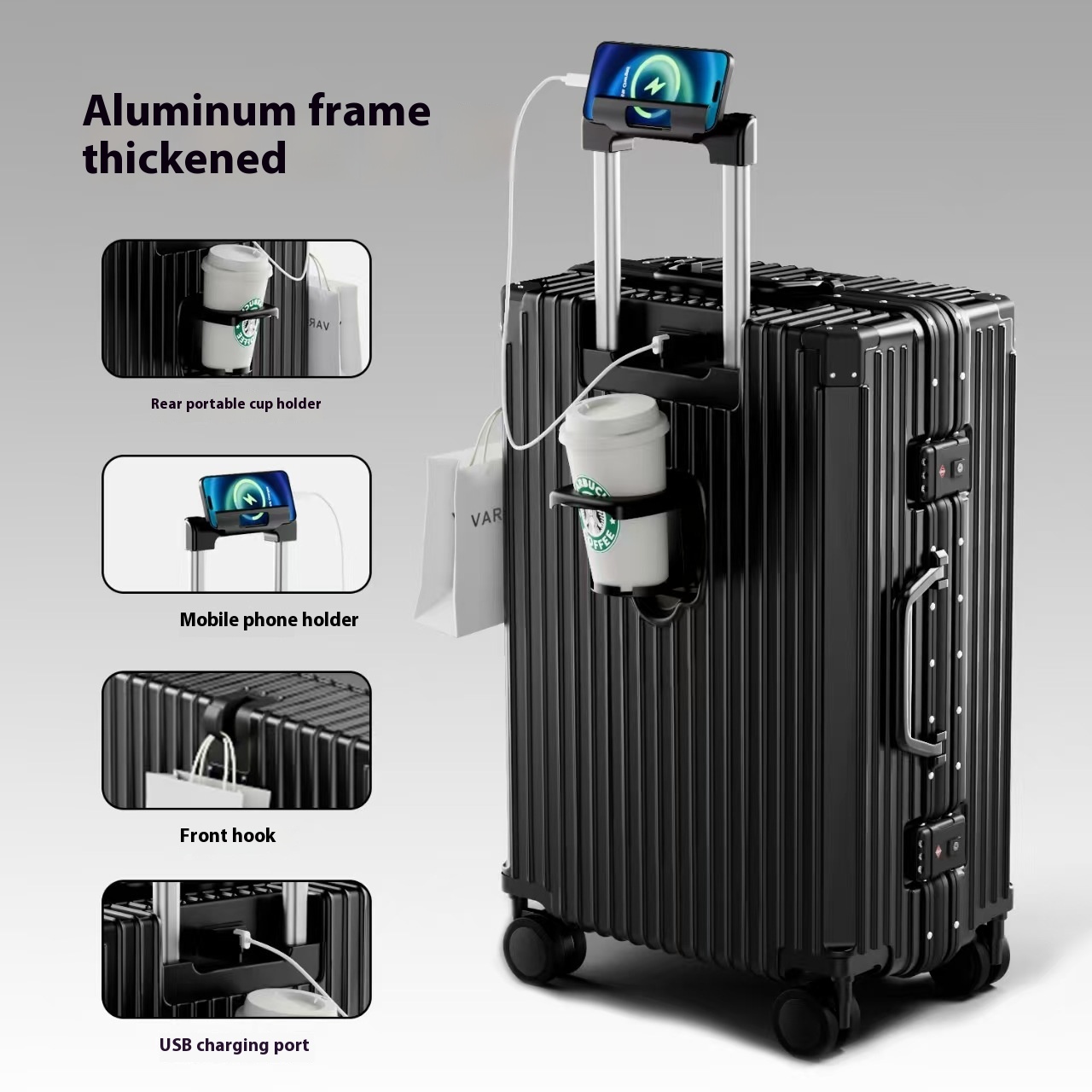Multifunctional Anti-fall Luggage Thickened And Large-capacity Trolley Case
