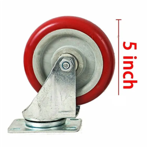 4 Pack 5 Inch Caster Wheels Swivel Plate Polyurethane Wheels Heavy Duty Wheels
