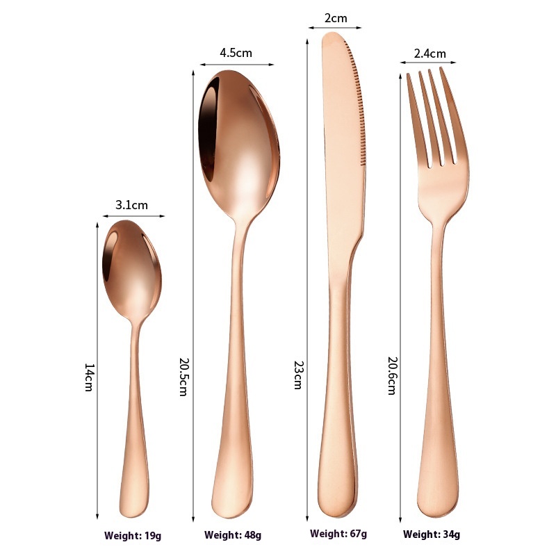 Stainless Steel Tableware 4 Pieces Knife, Fork And Spoon Suit