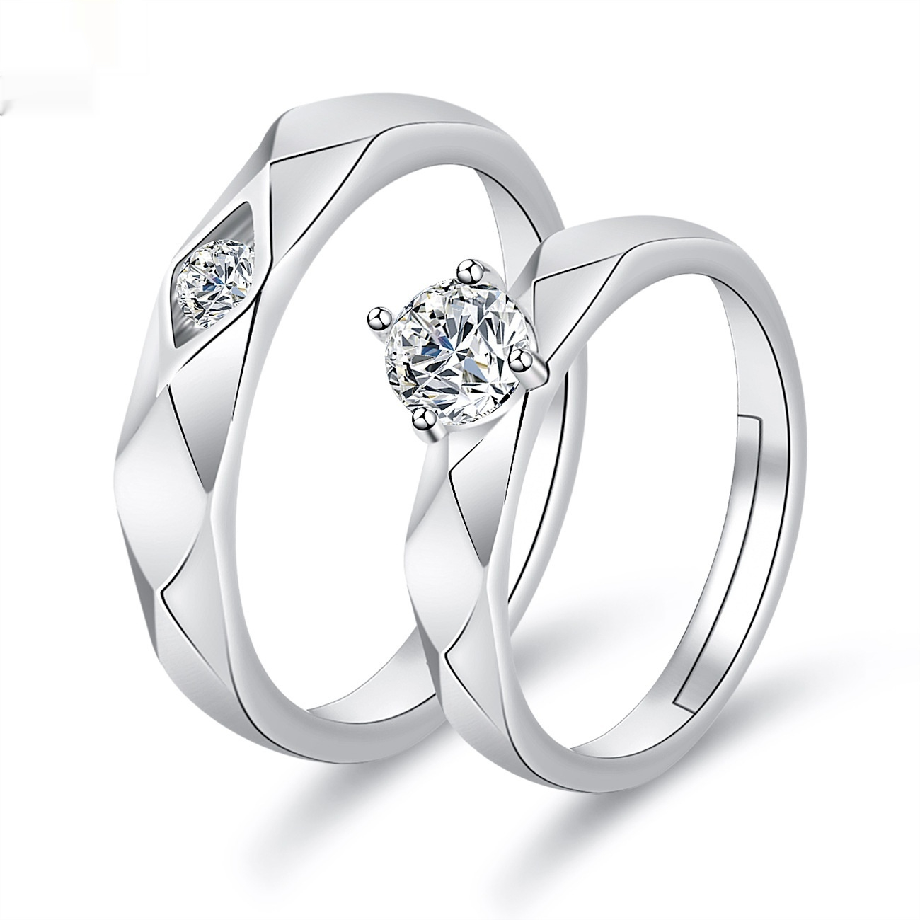 Moissanite Engagement Couple Couple Rings