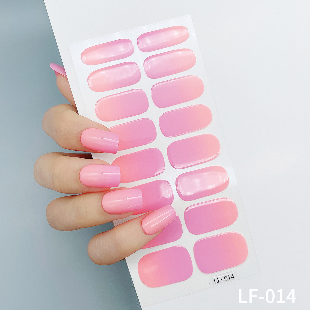 Manicure Full Stickers Solid Color 16 Small Stickers European And American Simple Nails