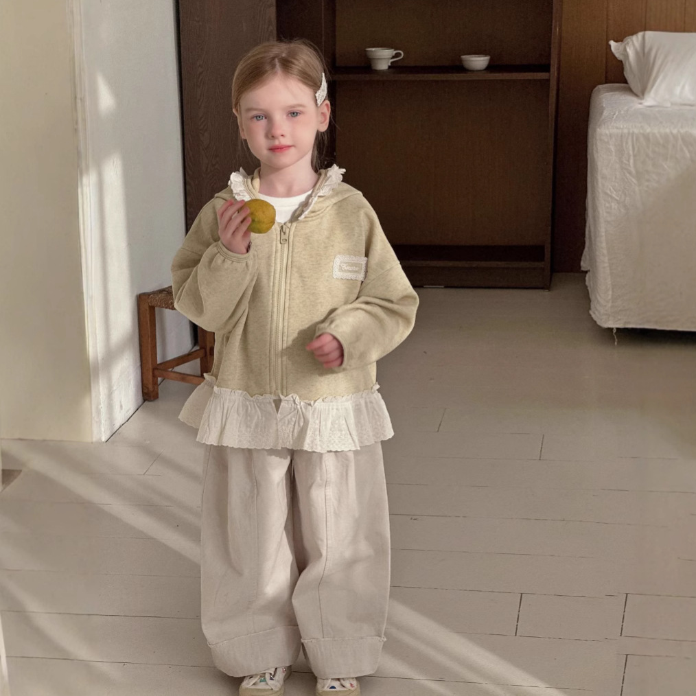 Curling Straight-leg Pants Baby Loose Casual Trousers