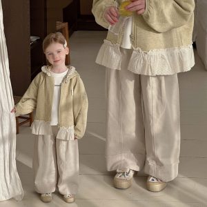 Curling Straight-leg Pants Baby Loose Casual Trousers