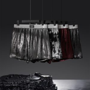 Galaxy Reflective Bright Silver Casual Woven Loose Underwear