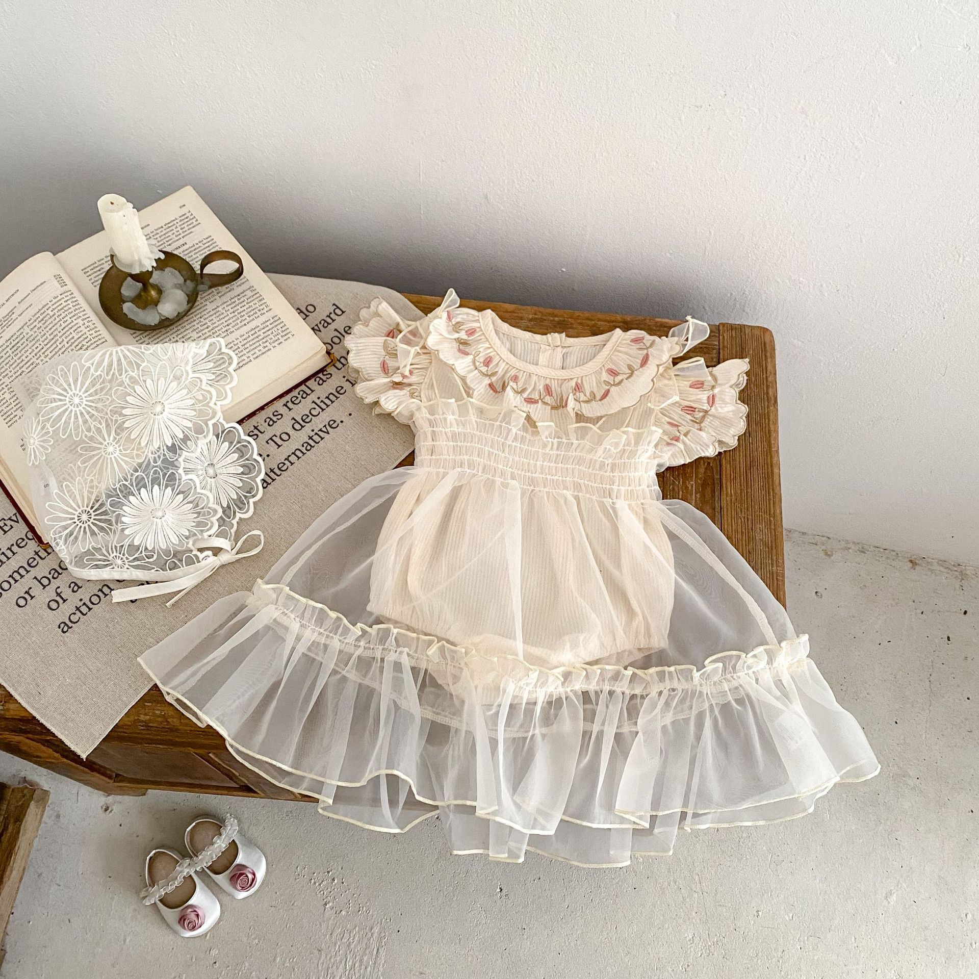 Baby Girl's Cotton Jumpsuit Full Moon Romper