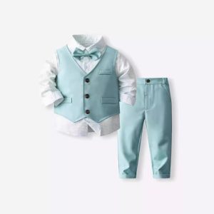 Boy's Waistcoat Suit Spring And Autumn Flower Girl Wedding Clothes Suit