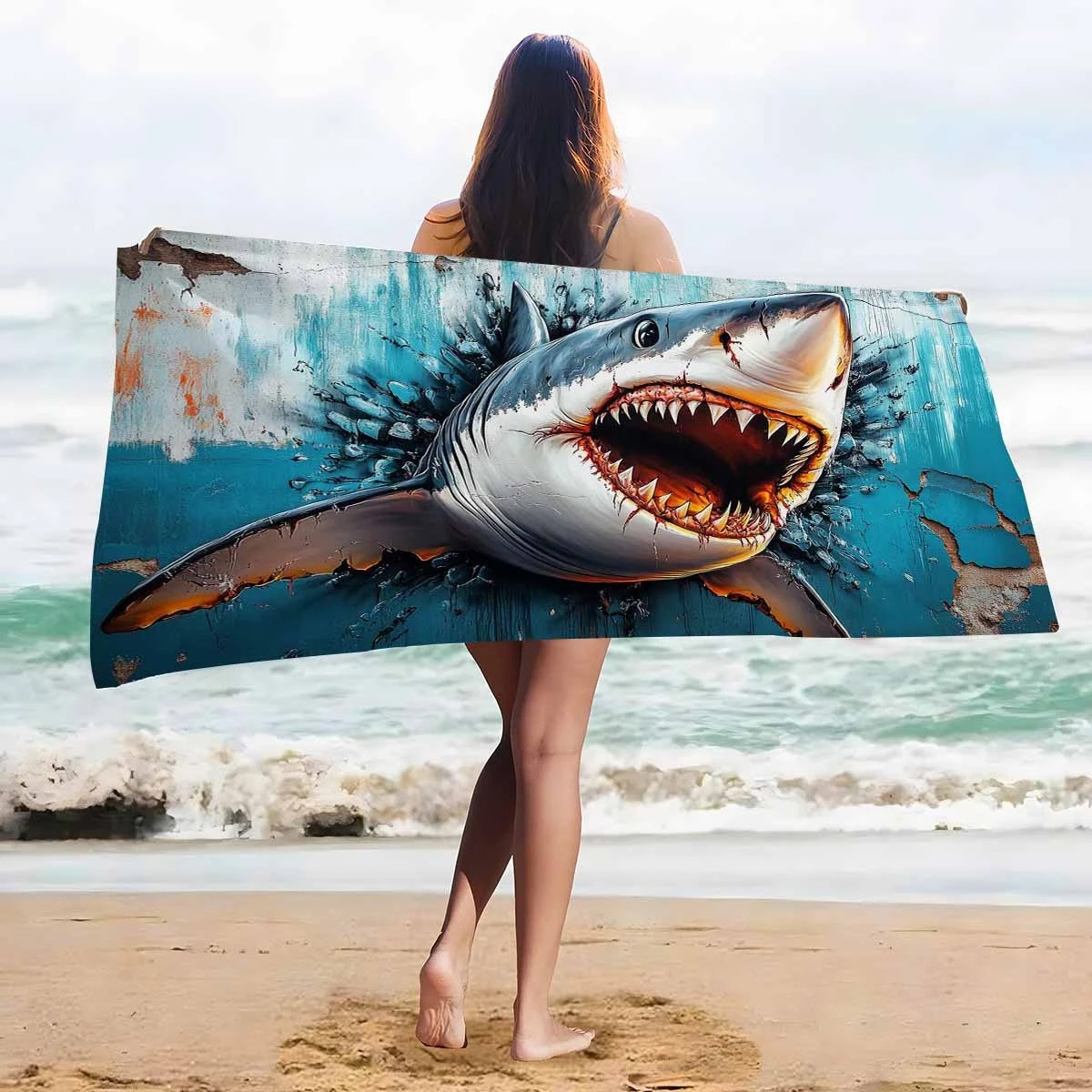 Simple Printing Quick-drying Microfiber Beach Towel