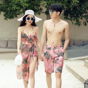 Fashion Sweet Couple Water Park Swimsuit