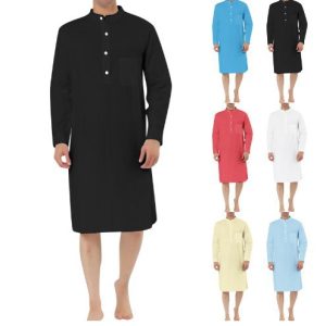 Fashion Simple Pocket Men's Shirt Robe