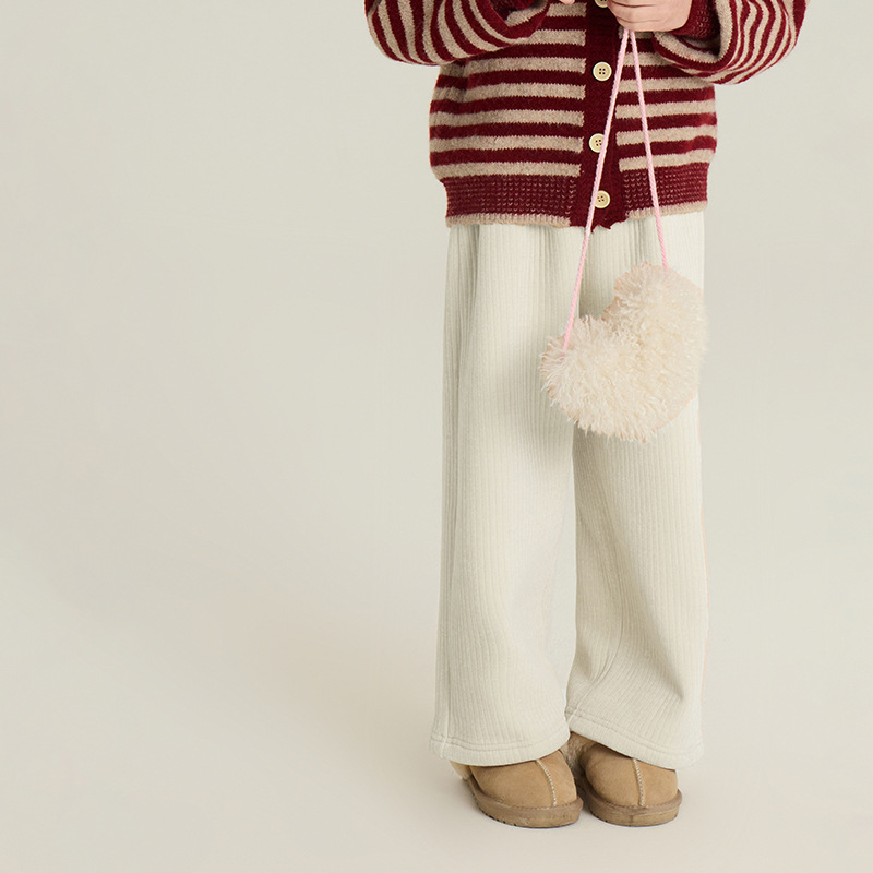 Fleece-lined Straight-leg Pants Babies' Trousers