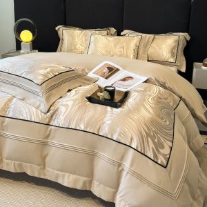 Light Luxury High-grade Yarn-dyed Four-piece Jacquard Beddings