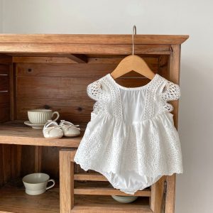 Lace Hollow Embroidered Triangle Jumpsuit