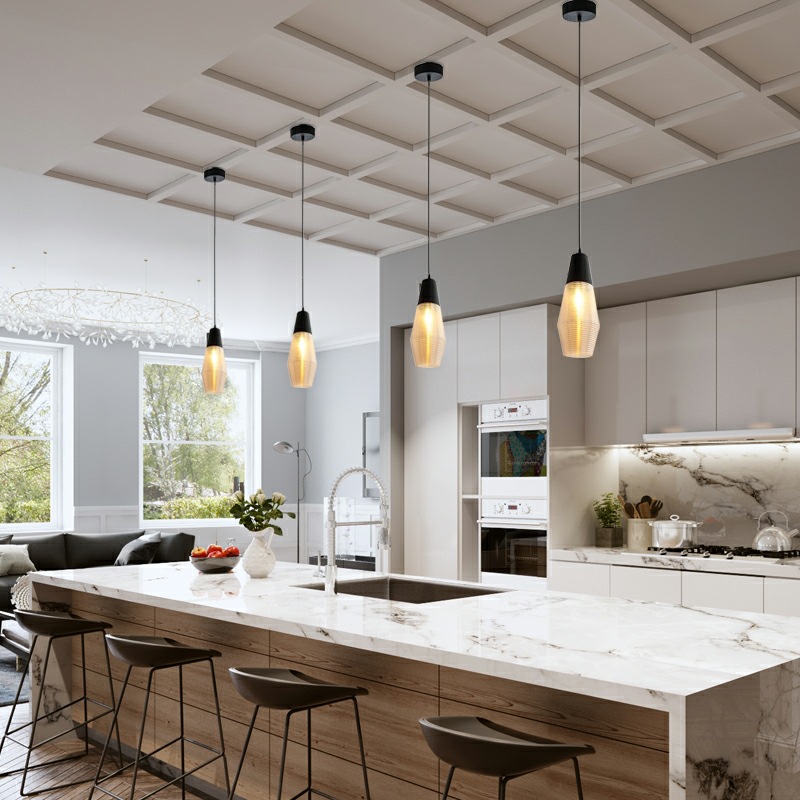 Glass Creative Staircase Cafe Bar Simple Modern Restaurant Chandelier