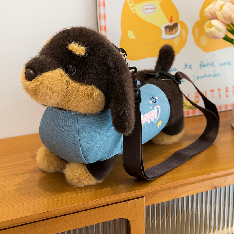 New Sausage Puppy Plush Doll Pendant Coin Purse