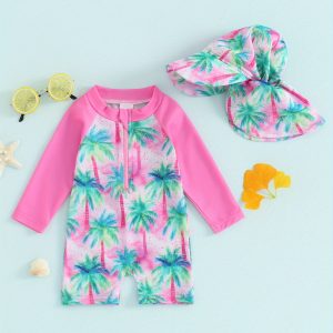 Beach Swimsuit Baby One-piece Long Sleeves