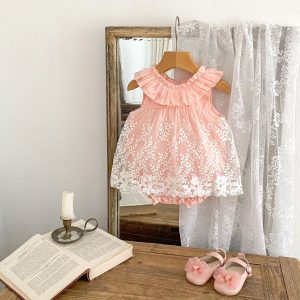 Baby Bodysuit Embroidered Soft Veil Jumpsuit