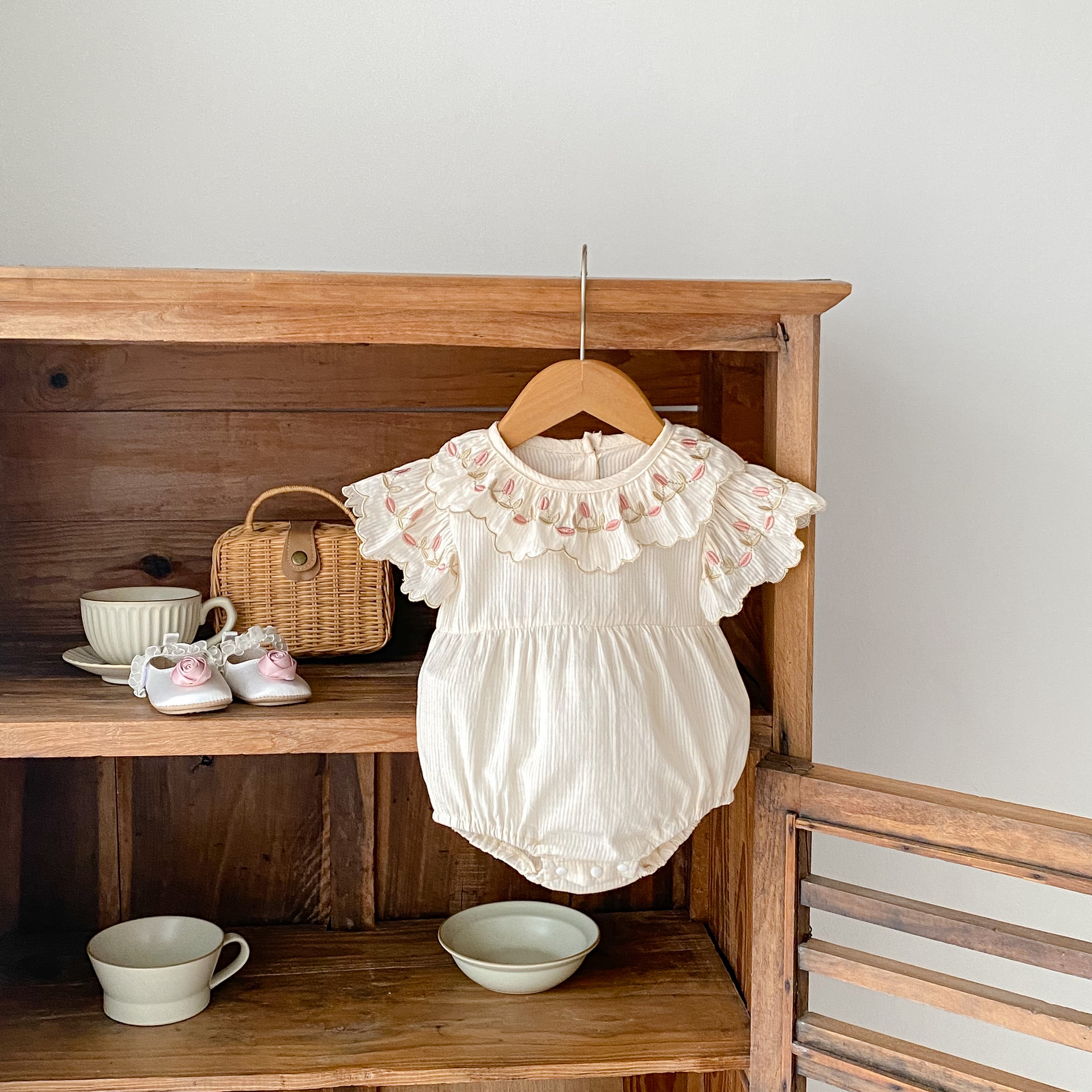 Baby Girl's Cotton Jumpsuit Full Moon Romper