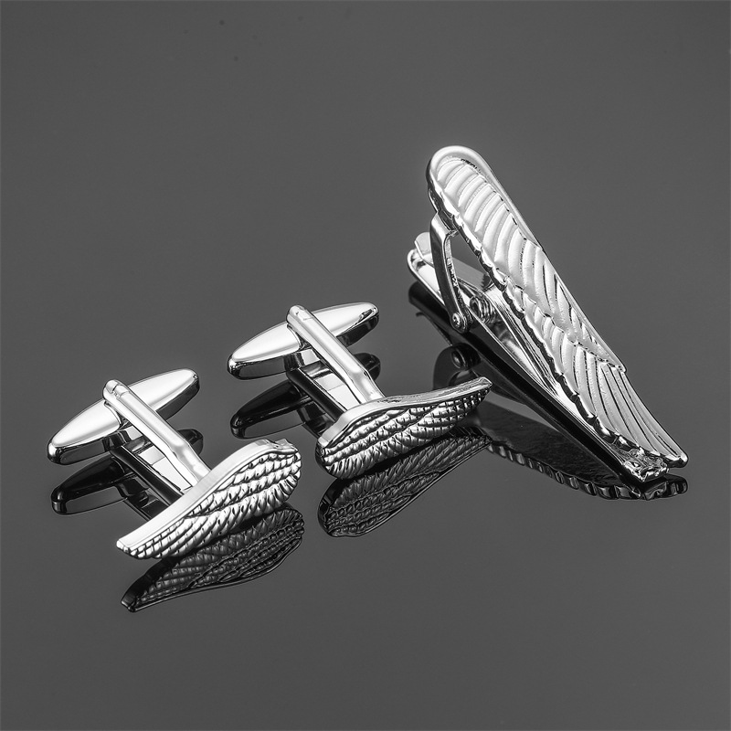 Gold Silver Black Cross Square Brushed Tie Clip