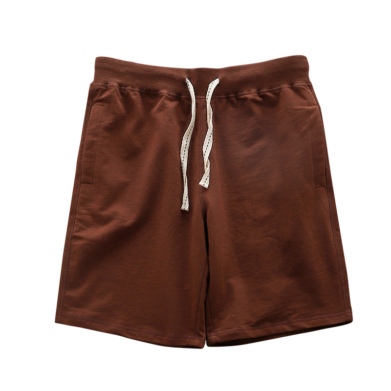 Loose Outer Wear Khaki Solid Color Casual Men's Shorts