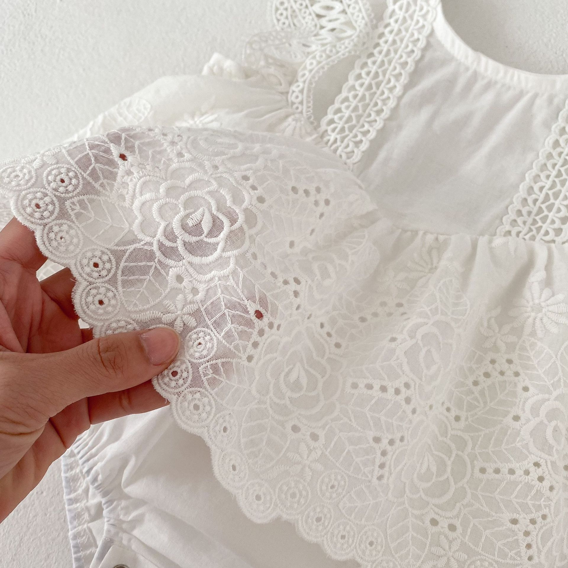 Lace Hollow Embroidered Triangle Jumpsuit