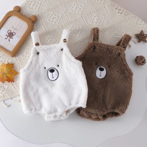 Children's Clothing Winter Infant Cute Little Bear Strap Jumpsuit