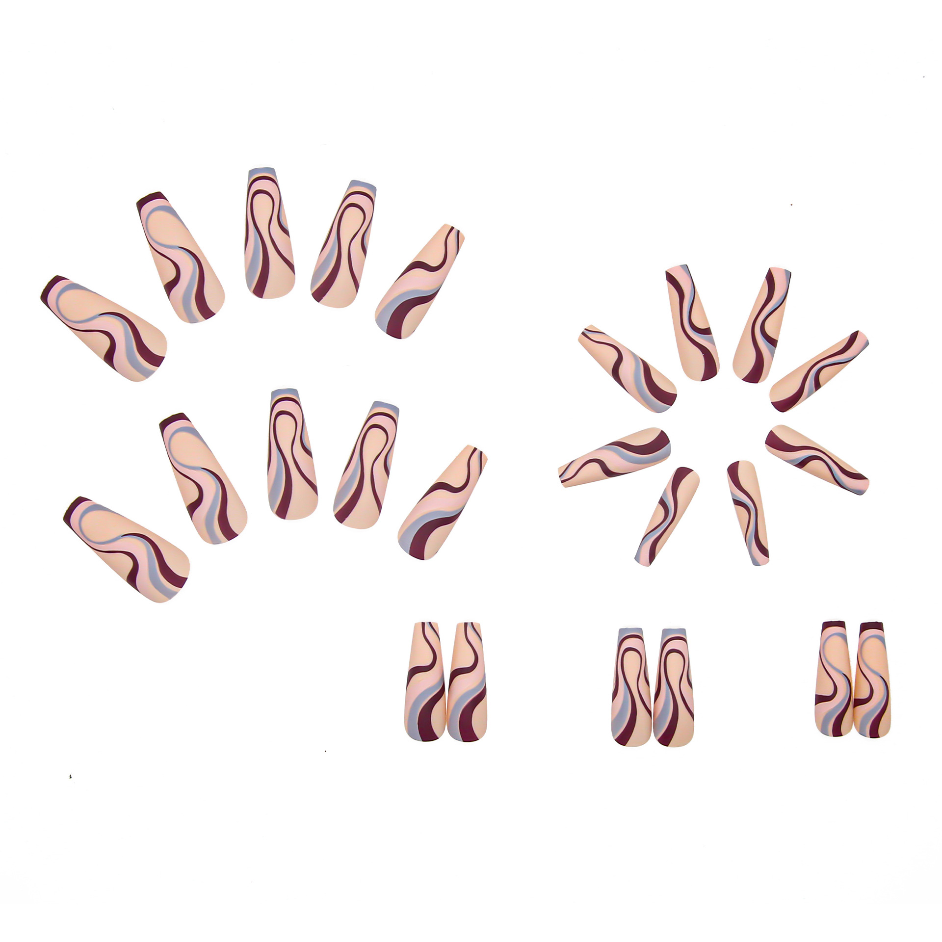 Ballet Wave Line Detachable Finished Product Nail Stickers