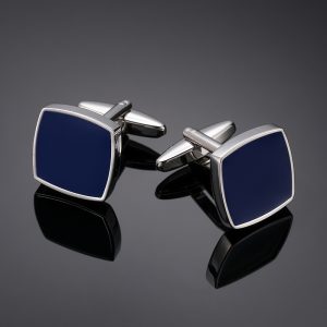 High Quality Men's French Shirt Cufflinks Batch Square Blue Background