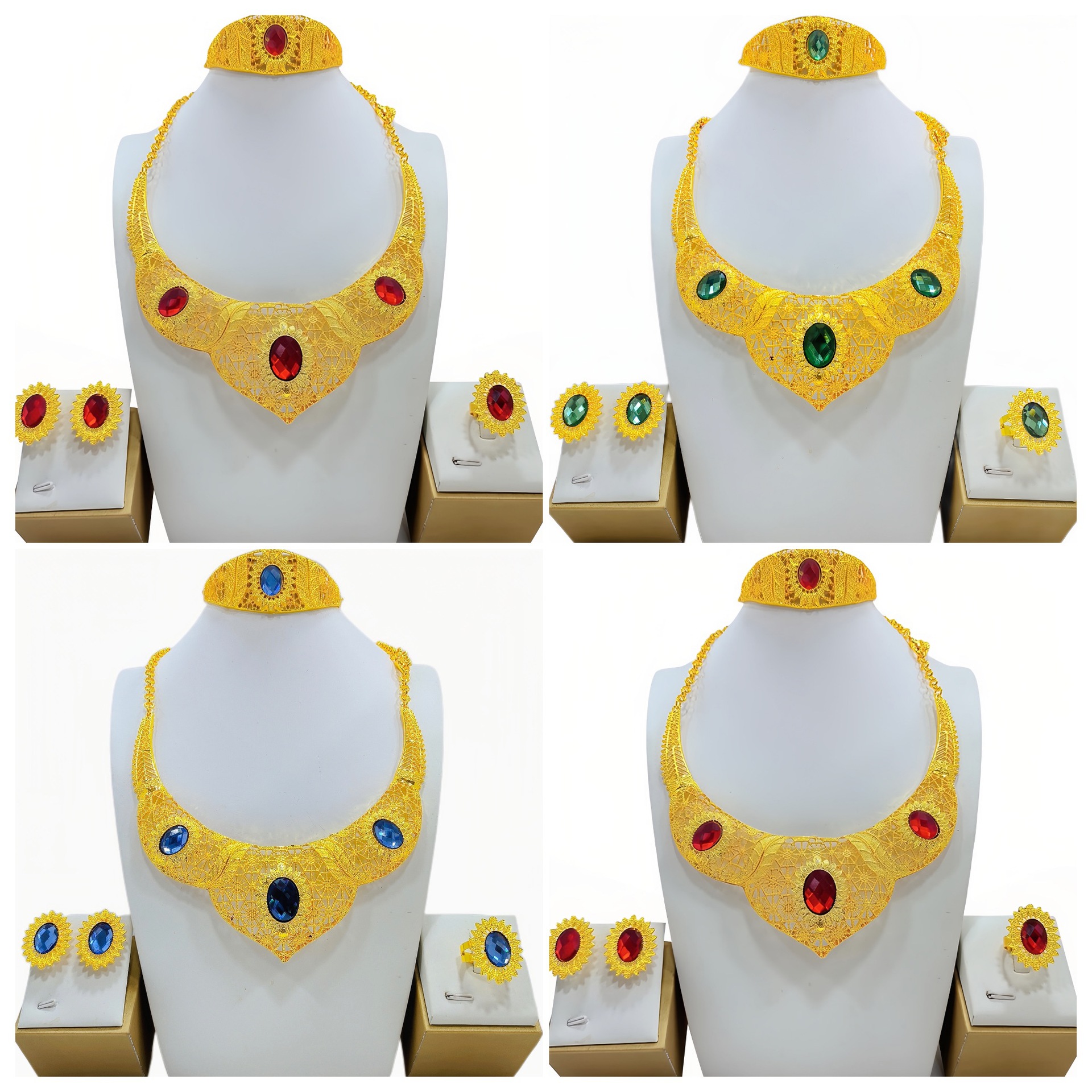 Women's Fashionable Golden New Jewelry Set Decorations