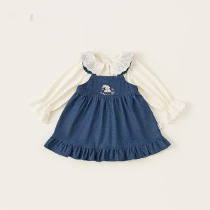 Children's Clothing Spring Long Sleeve Shirt Denim Skirt Suit