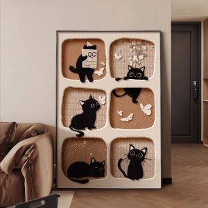 Mid Ancient Style Cat Retro Cartoon Decoration Painting