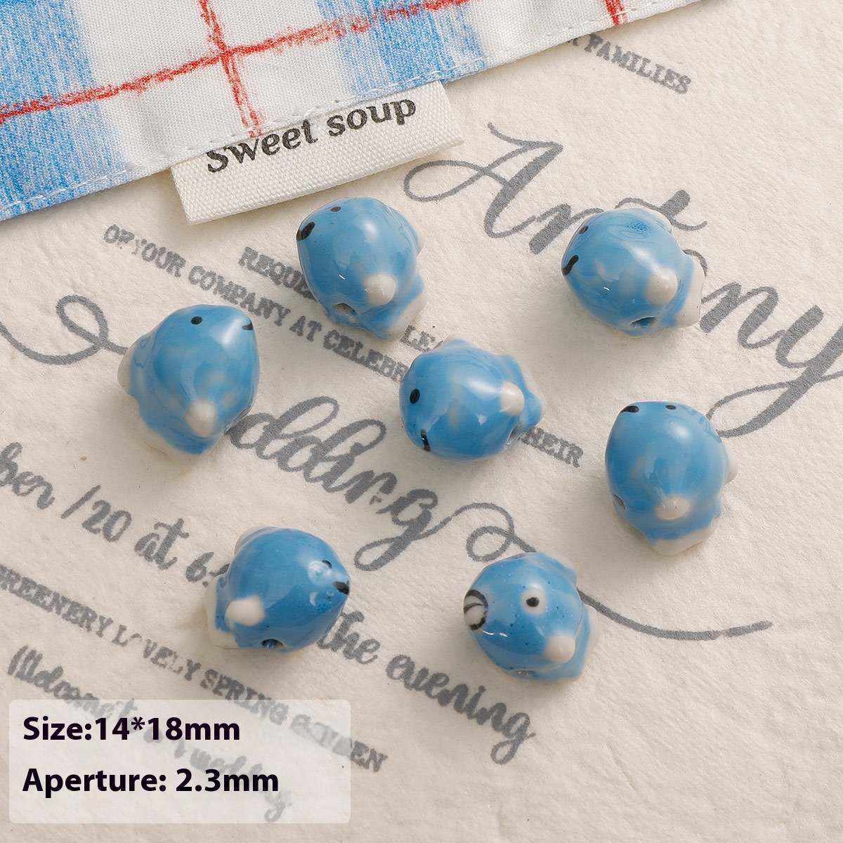 Blue Series Ceramic Bead Bracelets Necklace Ornament Handmade Material