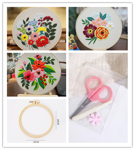 Handmade Diy Hanging Painting Three-dimensional Flower Sewing Kit