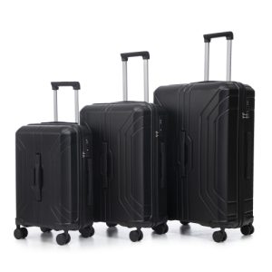 20 24 28 3 Pcs Set In ABS Spinner Wheel Luggage, Carry On Suitcase, Matching Color, TSA Combination Lock