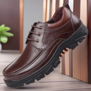 Casual Leather Shoes Men's Summer Breathable Non-stinky Feet Work Shoes